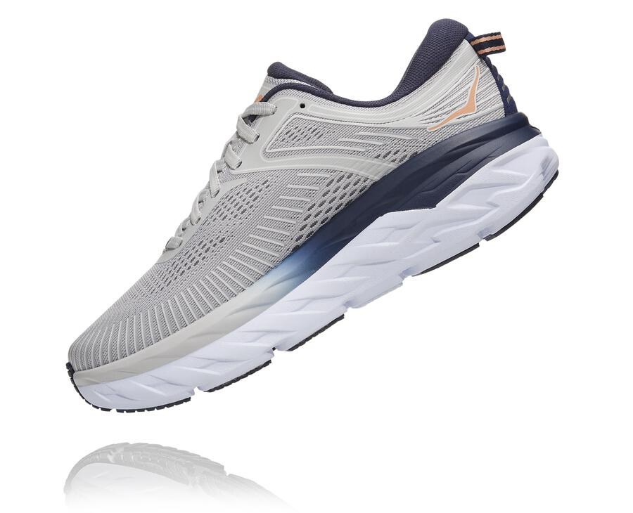 Hoka One One Hardloopschoenen Dames - Bondi 7 - Grijs/Zwart - UM6172430